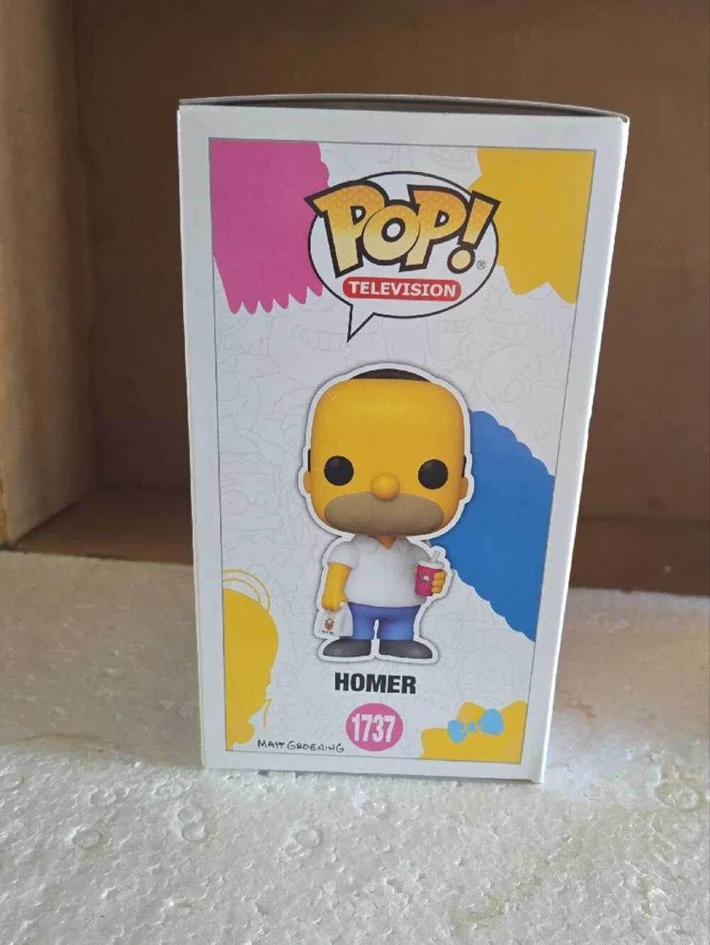 Funko Pop! The Simpsons Homer Figure in Yellow, White & Blue
